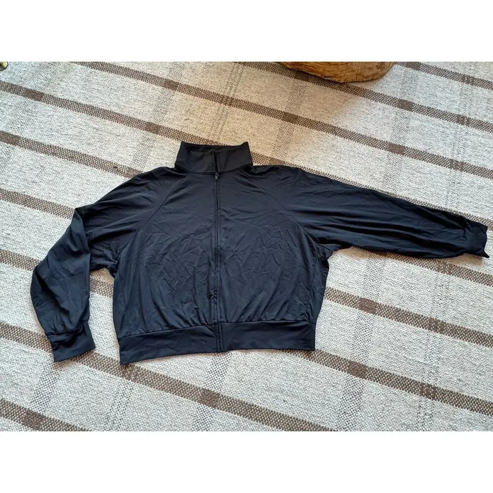 Nike Skims Airy Track Jacket Black XL Women’s Crop 3/4 Sleeve